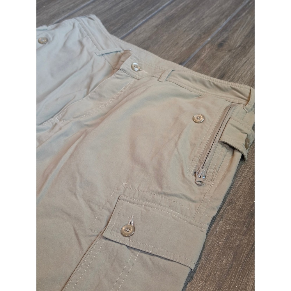 Clothing Arts Pick-Pocket Proof Travel Cargo Shorts Khaki Tan Mens 34 Nylon - Picture 1 of 7